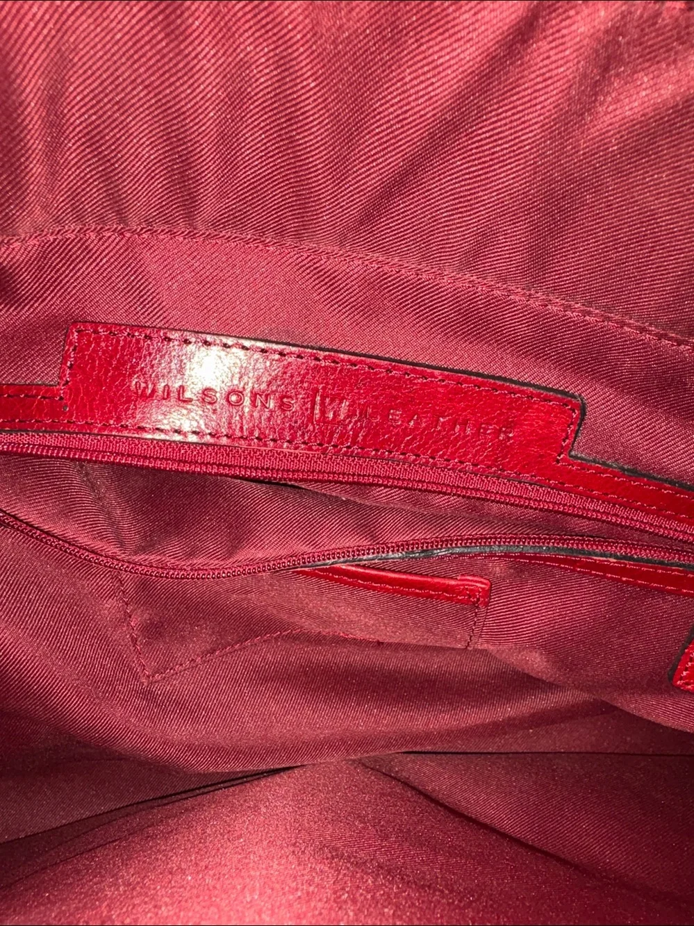 Wilsons Leather  computer case  business bag  tote  deep red leather 3 compartme